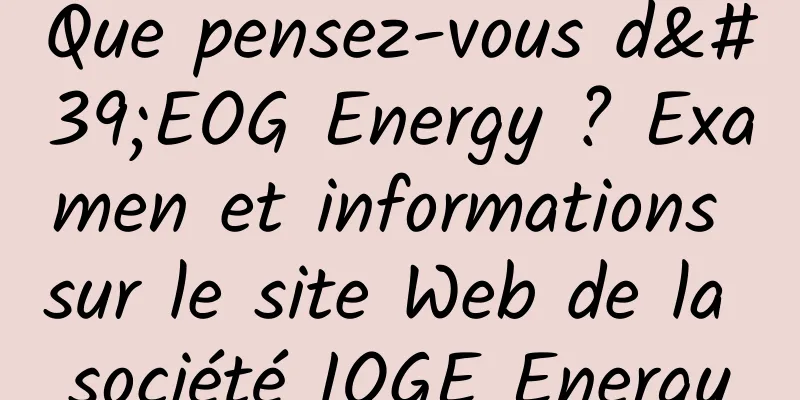 Que pensez-vous d'EOG Energy ? Examen et informations sur le site Web de la société IOGE Energy