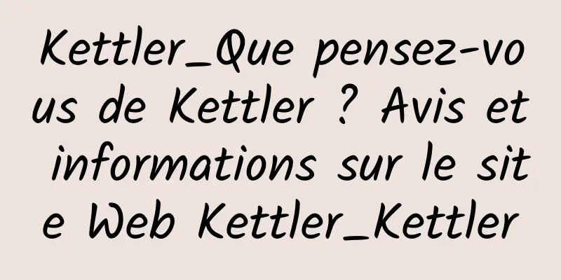 Kettler_Que pensez-vous de Kettler ? Avis et informations sur le site Web Kettler_Kettler
