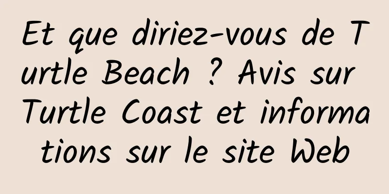 Et que diriez-vous de Turtle Beach ? Avis sur Turtle Coast et informations sur le site Web