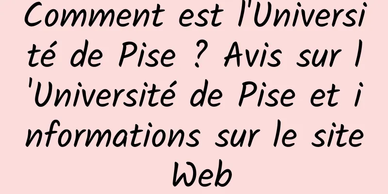 Comment est l'Université de Pise ? Avis sur l'Université de Pise et informations sur le site Web