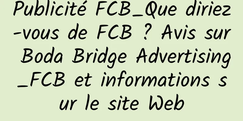 Publicité FCB_Que diriez-vous de FCB ? Avis sur Boda Bridge Advertising_FCB et informations sur le site Web