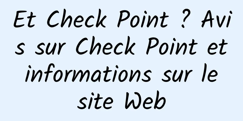 Et Check Point ? Avis sur Check Point et informations sur le site Web
