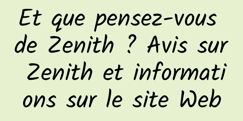 Et que pensez-vous de Zenith ? Avis sur Zenith et informations sur le site Web