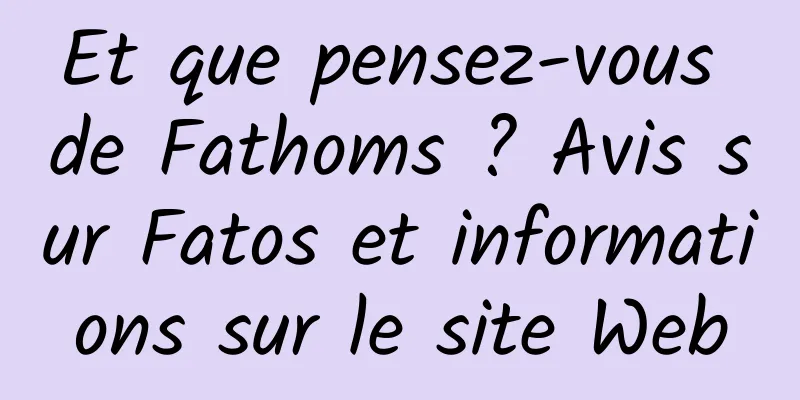 Et que pensez-vous de Fathoms ? Avis sur Fatos et informations sur le site Web