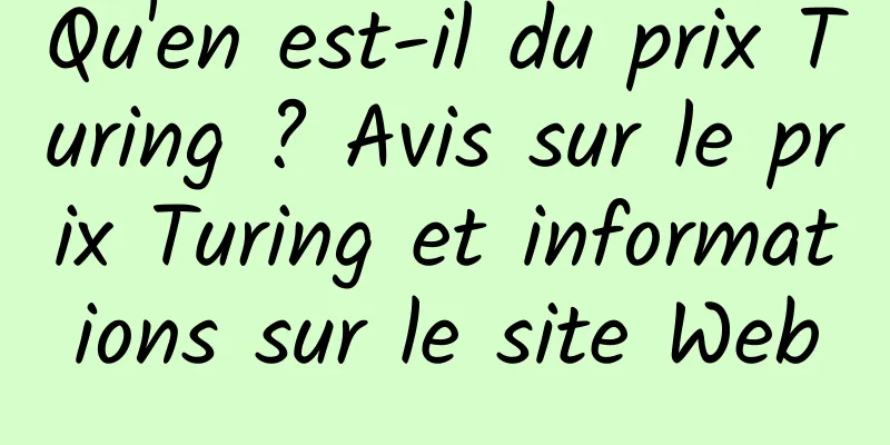 Qu'en est-il du prix Turing ? Avis sur le prix Turing et informations sur le site Web
