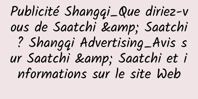 Publicité Shangqi_Que diriez-vous de Saatchi & Saatchi ? Shangqi Advertising_Avis sur Saatchi & Saatchi et informations sur le site Web