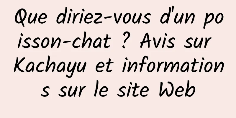 Que diriez-vous d'un poisson-chat ? Avis sur Kachayu et informations sur le site Web
