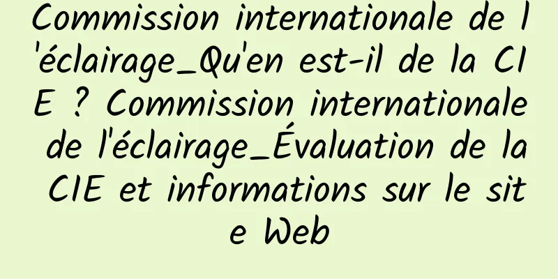 Commission internationale de l'éclairage_Qu'en est-il de la CIE ? Commission internationale de l'éclairage_Évaluation de la CIE et informations sur le site Web