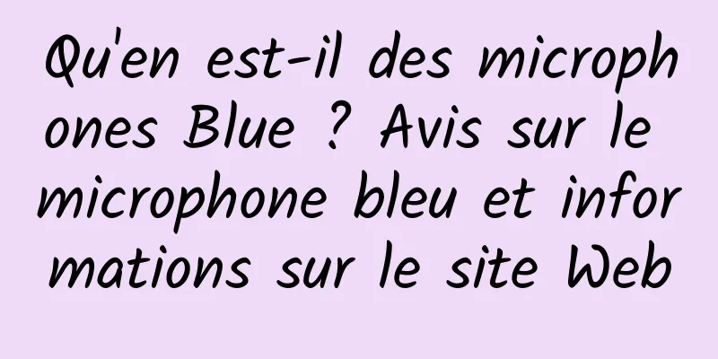 Qu'en est-il des microphones Blue ? Avis sur le microphone bleu et informations sur le site Web