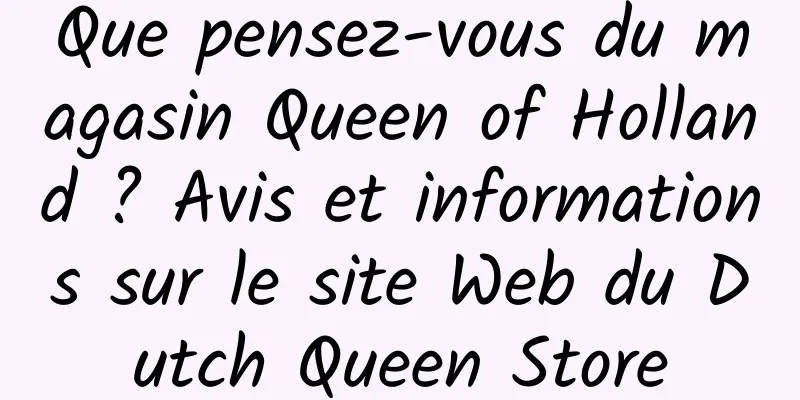 Que pensez-vous du magasin Queen of Holland ? Avis et informations sur le site Web du Dutch Queen Store