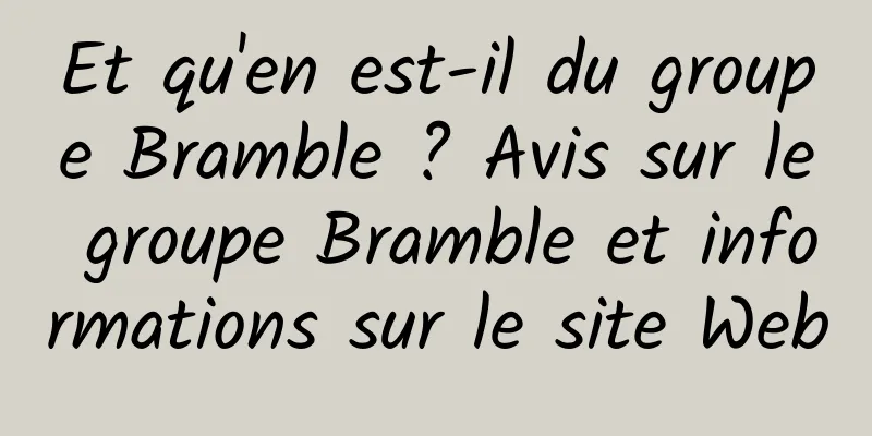 Et qu'en est-il du groupe Bramble ? Avis sur le groupe Bramble et informations sur le site Web