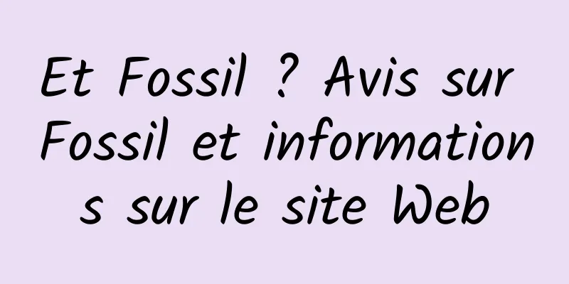 Et Fossil ? Avis sur Fossil et informations sur le site Web