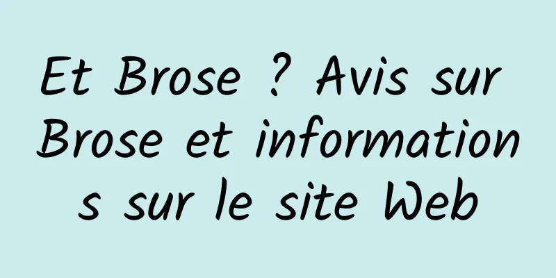Et Brose ? Avis sur Brose et informations sur le site Web