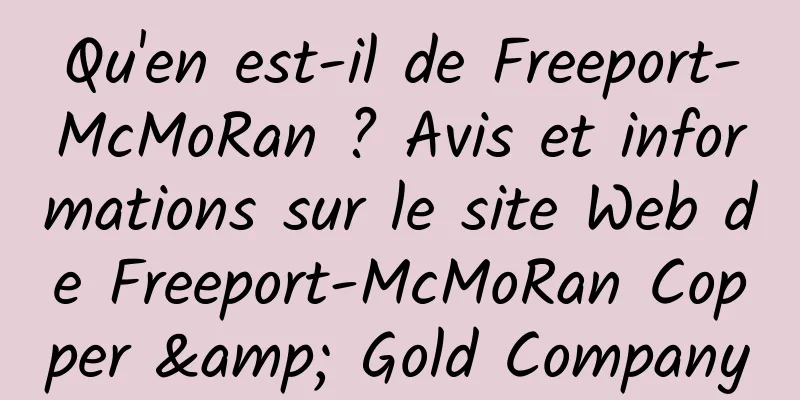 Qu'en est-il de Freeport-McMoRan ? Avis et informations sur le site Web de Freeport-McMoRan Copper & Gold Company