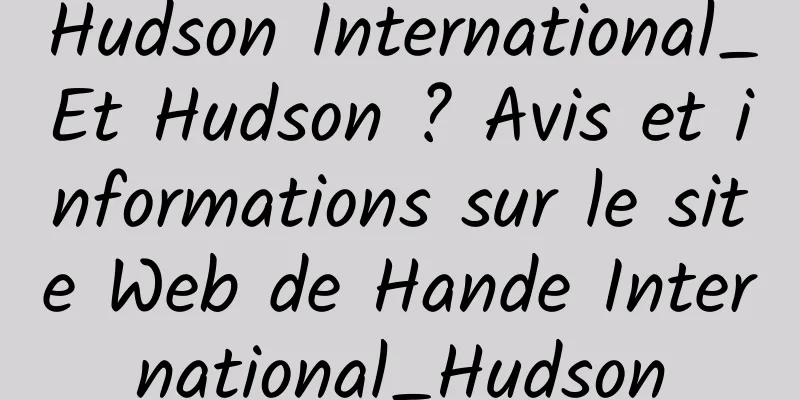 Hudson International_Et Hudson ? Avis et informations sur le site Web de Hande International_Hudson