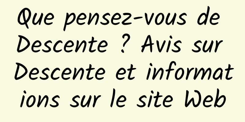Que pensez-vous de Descente ? Avis sur Descente et informations sur le site Web