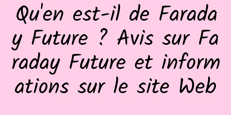 Qu'en est-il de Faraday Future ? Avis sur Faraday Future et informations sur le site Web