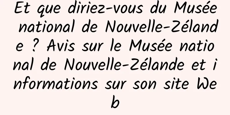 Et que diriez-vous du Musée national de Nouvelle-Zélande ? Avis sur le Musée national de Nouvelle-Zélande et informations sur son site Web