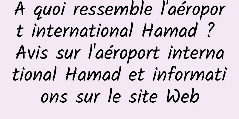 À quoi ressemble l'aéroport international Hamad ? Avis sur l'aéroport international Hamad et informations sur le site Web