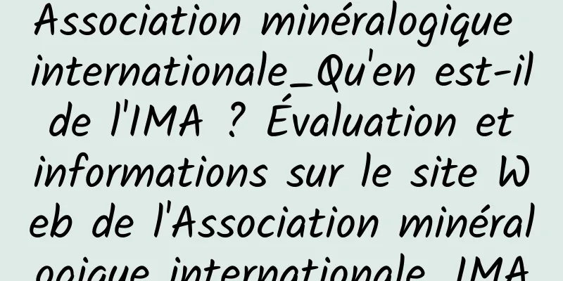 Association minéralogique internationale_Qu'en est-il de l'IMA ? Évaluation et informations sur le site Web de l'Association minéralogique internationale_IMA