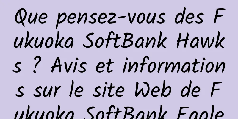 Que pensez-vous des Fukuoka SoftBank Hawks ? Avis et informations sur le site Web de Fukuoka SoftBank Eagle