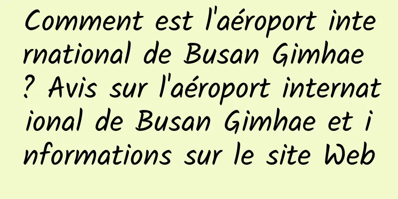 Comment est l'aéroport international de Busan Gimhae ? Avis sur l'aéroport international de Busan Gimhae et informations sur le site Web