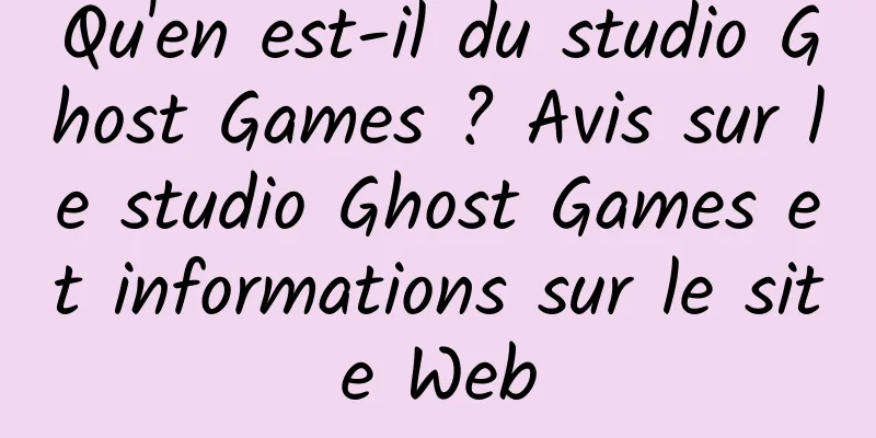Qu'en est-il du studio Ghost Games ? Avis sur le studio Ghost Games et informations sur le site Web