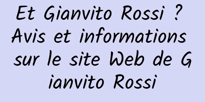 Et Gianvito Rossi ? Avis et informations sur le site Web de Gianvito Rossi
