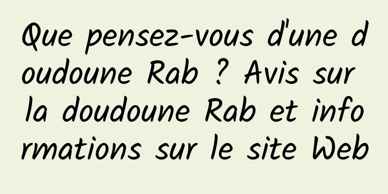 Que pensez-vous d'une doudoune Rab ? Avis sur la doudoune Rab et informations sur le site Web