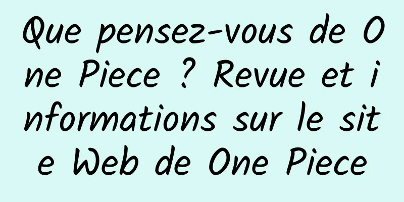 Que pensez-vous de One Piece ? Revue et informations sur le site Web de One Piece