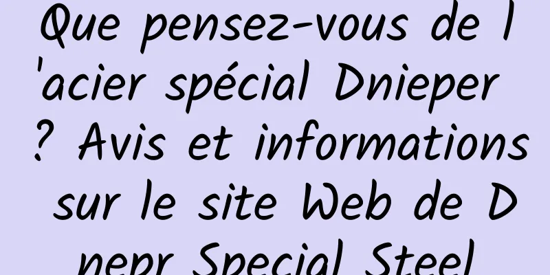Que pensez-vous de l'acier spécial Dnieper ? Avis et informations sur le site Web de Dnepr Special Steel