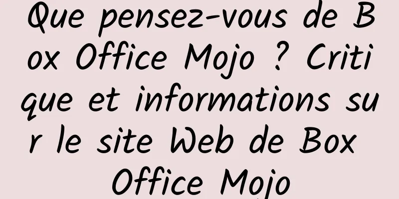 Que pensez-vous de Box Office Mojo ? Critique et informations sur le site Web de Box Office Mojo