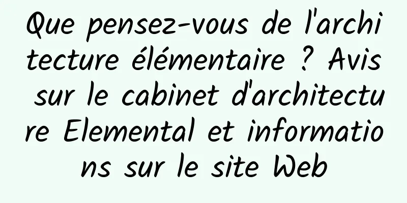 Que pensez-vous de l'architecture élémentaire ? Avis sur le cabinet d'architecture Elemental et informations sur le site Web