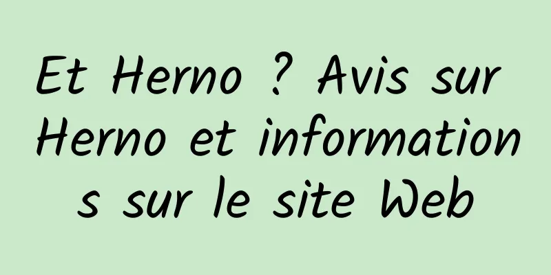 Et Herno ? Avis sur Herno et informations sur le site Web