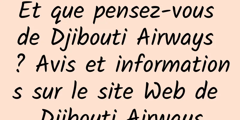 Et que pensez-vous de Djibouti Airways ? Avis et informations sur le site Web de Djibouti Airways