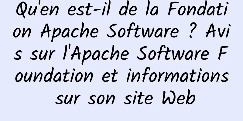 Qu'en est-il de la Fondation Apache Software ? Avis sur l'Apache Software Foundation et informations sur son site Web