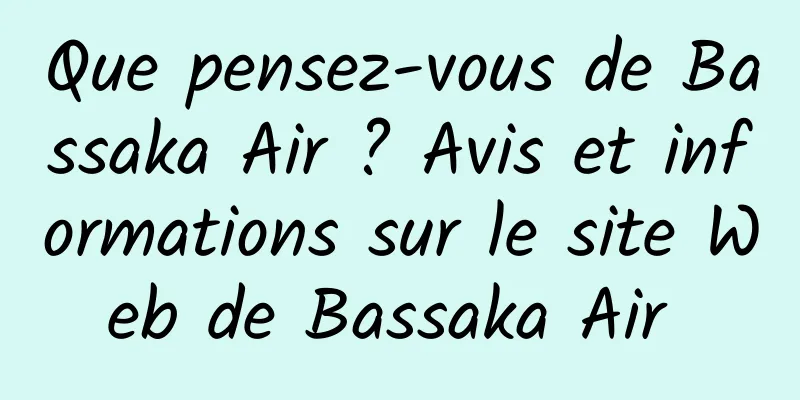 Que pensez-vous de Bassaka Air ? Avis et informations sur le site Web de Bassaka Air 