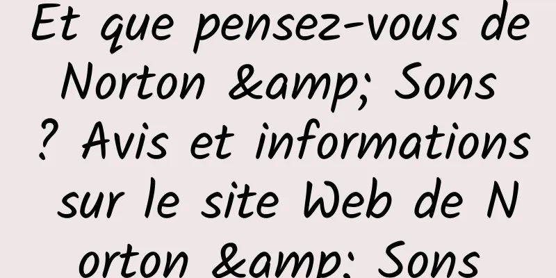 Et que pensez-vous de Norton & Sons ? Avis et informations sur le site Web de Norton & Sons