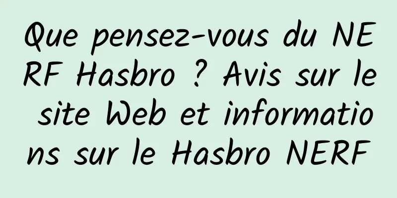 Que pensez-vous du NERF Hasbro ? Avis sur le site Web et informations sur le Hasbro NERF