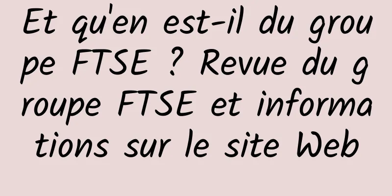 Et qu'en est-il du groupe FTSE ? Revue du groupe FTSE et informations sur le site Web