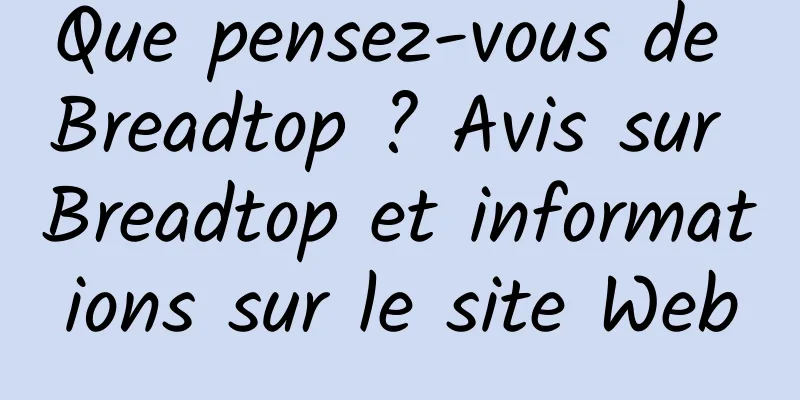 Que pensez-vous de Breadtop ? Avis sur Breadtop et informations sur le site Web