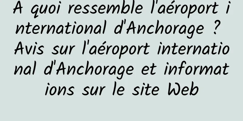 À quoi ressemble l'aéroport international d'Anchorage ? Avis sur l'aéroport international d'Anchorage et informations sur le site Web