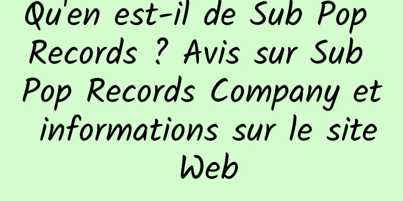 Qu'en est-il de Sub Pop Records ? Avis sur Sub Pop Records Company et informations sur le site Web