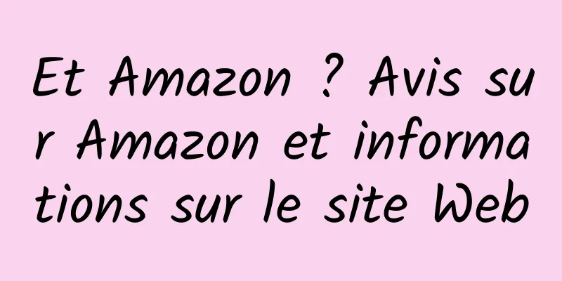 Et Amazon ? Avis sur Amazon et informations sur le site Web