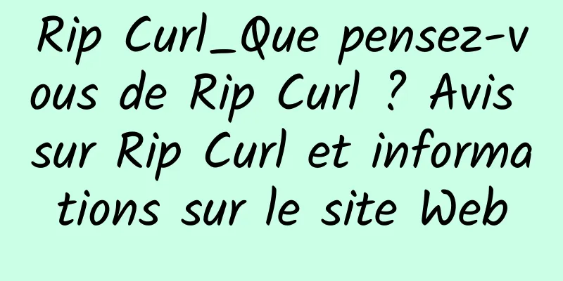 Rip Curl_Que pensez-vous de Rip Curl ? Avis sur Rip Curl et informations sur le site Web