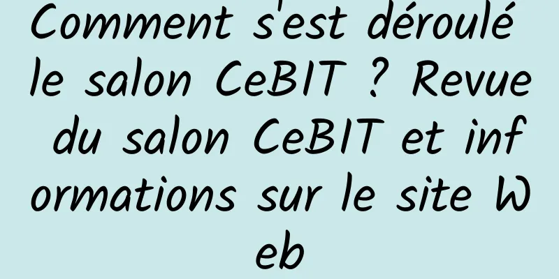 Comment s'est déroulé le salon CeBIT ? Revue du salon CeBIT et informations sur le site Web