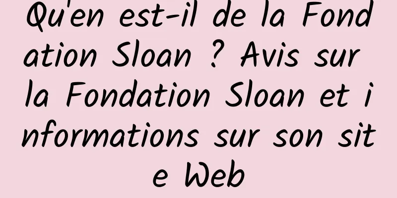 Qu'en est-il de la Fondation Sloan ? Avis sur la Fondation Sloan et informations sur son site Web