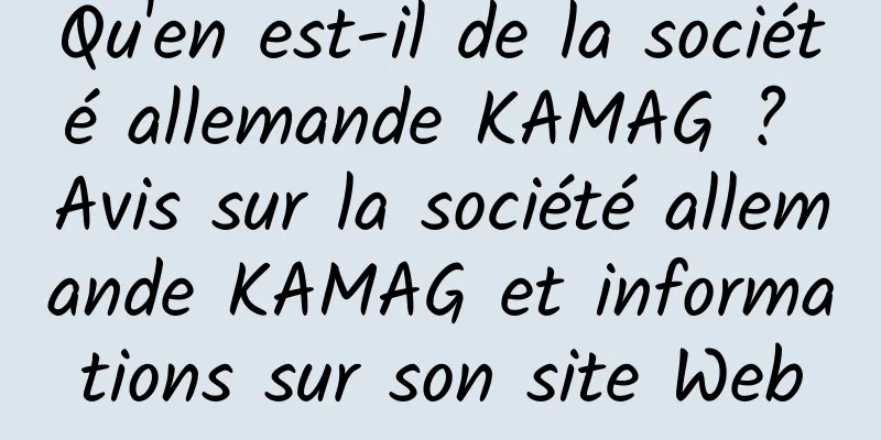 Qu'en est-il de la société allemande KAMAG ? Avis sur la société allemande KAMAG et informations sur son site Web