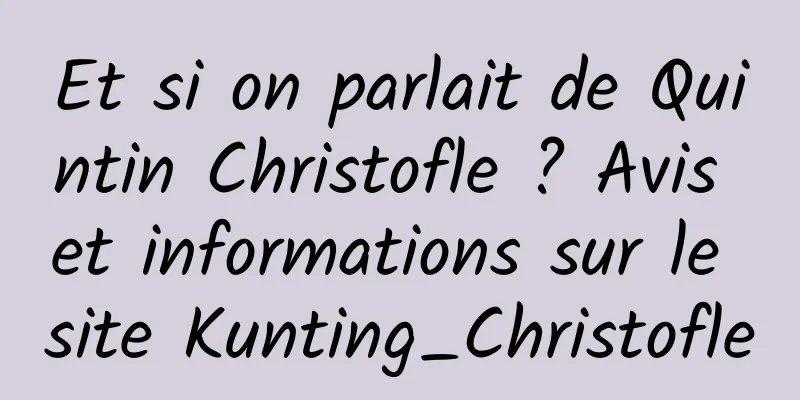 Et si on parlait de Quintin Christofle ? Avis et informations sur le site Kunting_Christofle