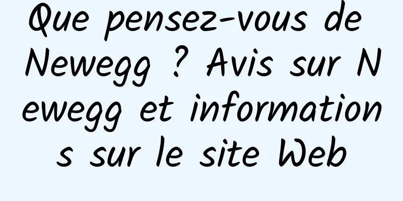 Que pensez-vous de Newegg ? Avis sur Newegg et informations sur le site Web